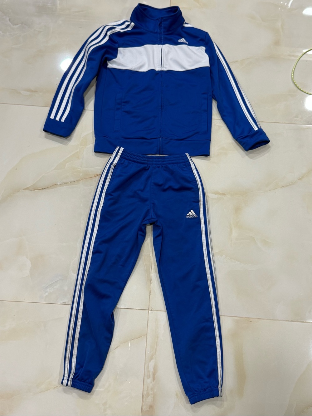 adidas Royal Blue and White Kids Track Jacket & Pants